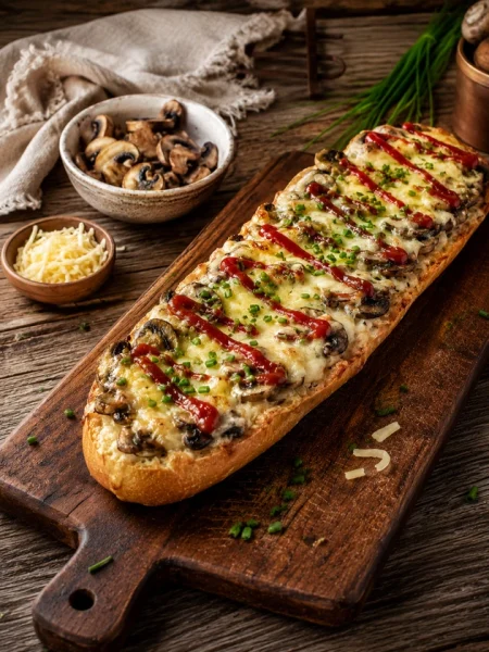 Zapiekanka : demi-baguette gratinée polonaise
