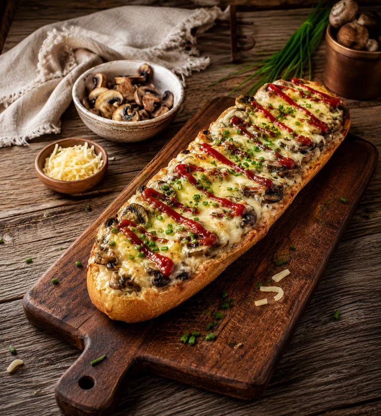 Zapiekanka : demi-baguette gratinée polonaise
