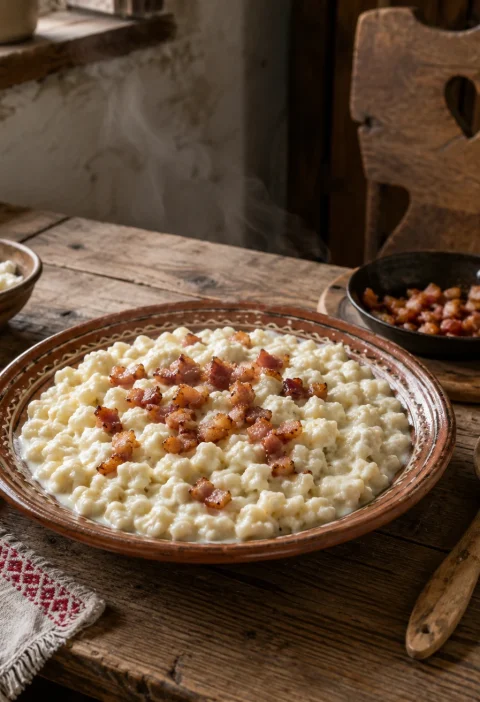 Bryndzove halusky - gnocchis slovaques